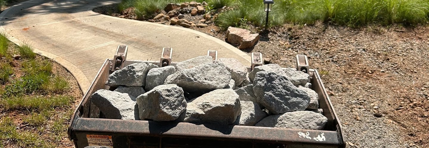 Rip rap install on Lake Oconee