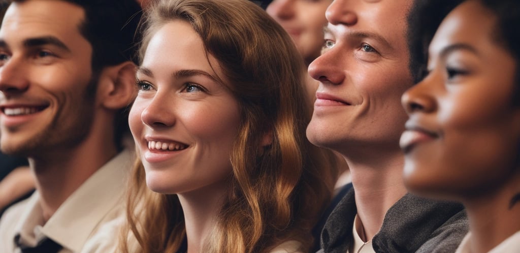 A close-up of four microphones arranged in a semi-circle, ready for a cappella singing.