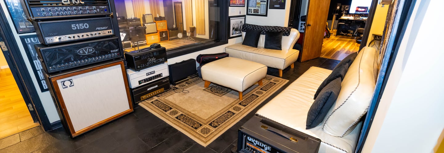 Lounge area at recording studio