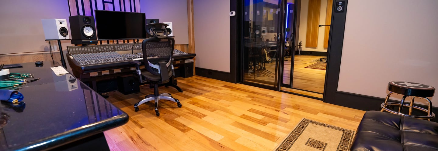 Control Room A at recording studio in Atlanta, GA