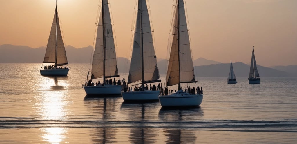 A serene sailboat gliding on calm blue waters under a clear sky.