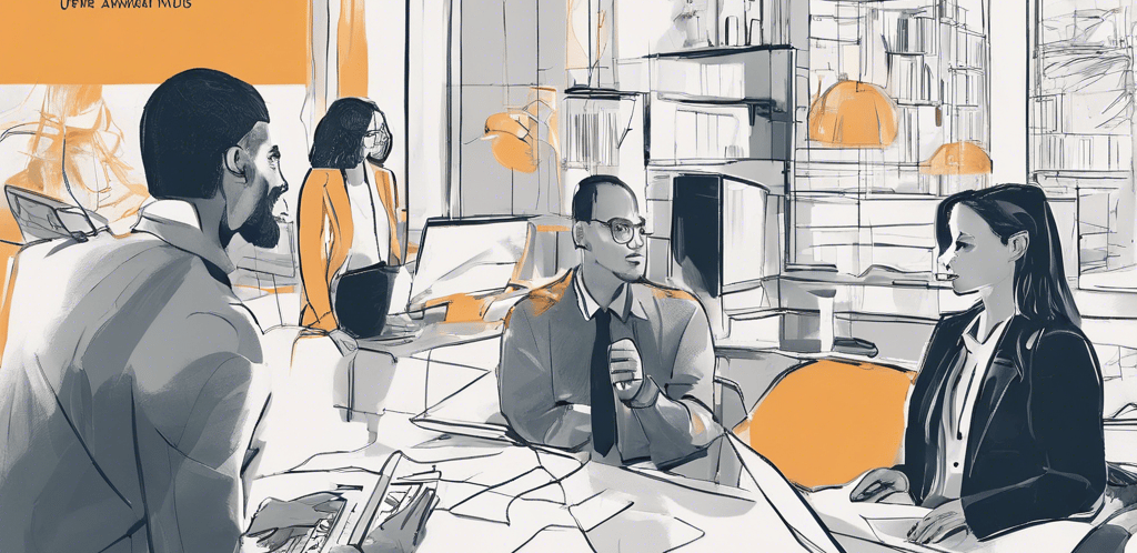 A group of four people gathered around a table with laptops, engaging in a collaborative and lively discussion. They are smiling and appear to be focused on something on the laptop screen. The setting is a modern office space with glass partitions and a relaxed atmosphere.