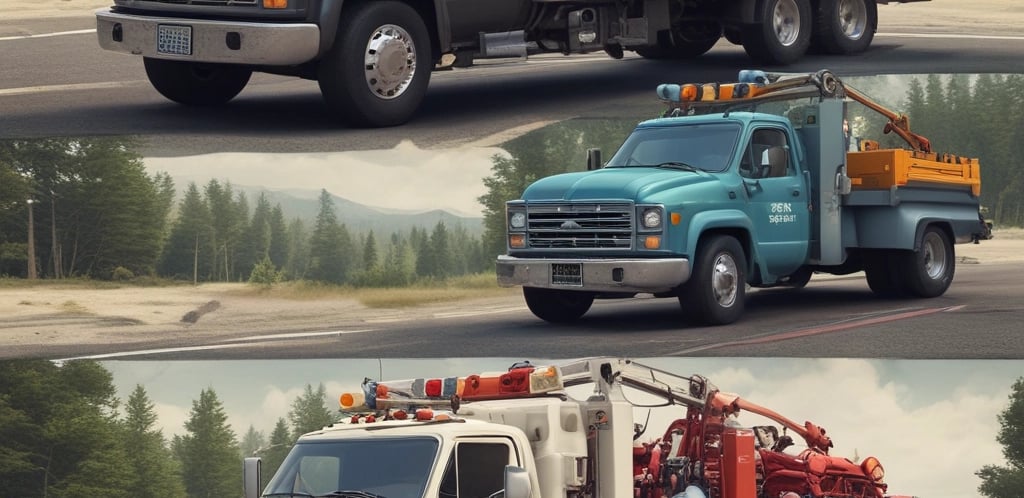 A tow truck driver assisting a stranded car on a roadside in Serbia.