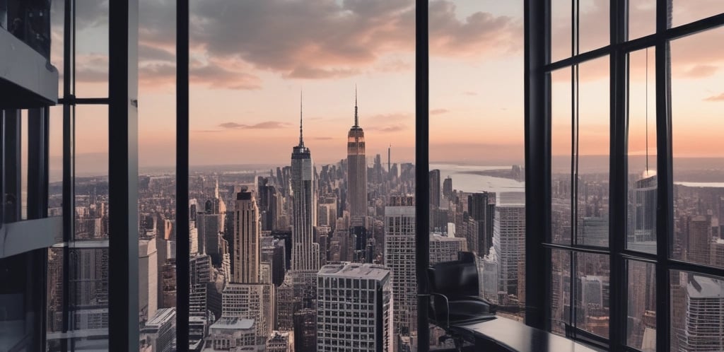A sleek, modern office workspace with a computer displaying technical data and a deep navy blue and turquoise color scheme.