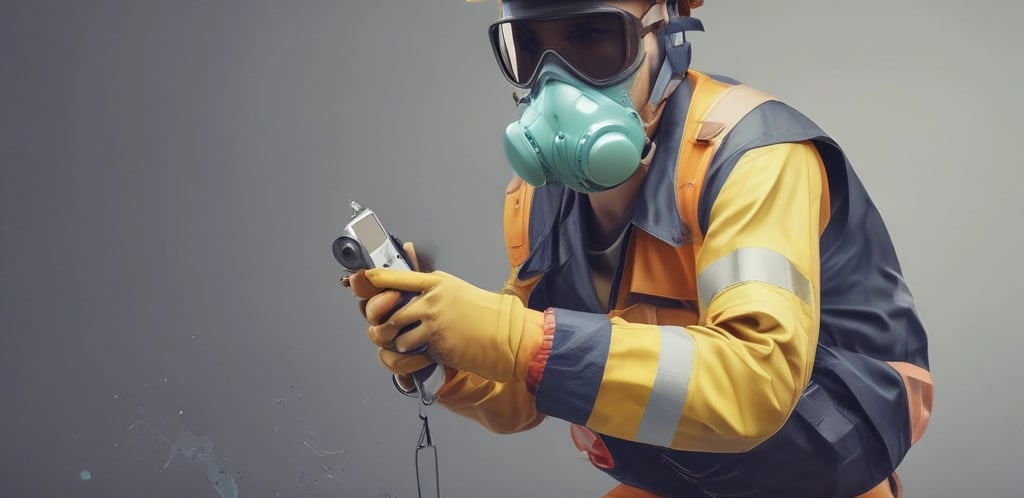 A worker is using a grinder in the workshop.