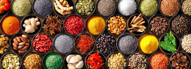 a variety of  nilgiris spices and wholesale spices in a variety of bowls