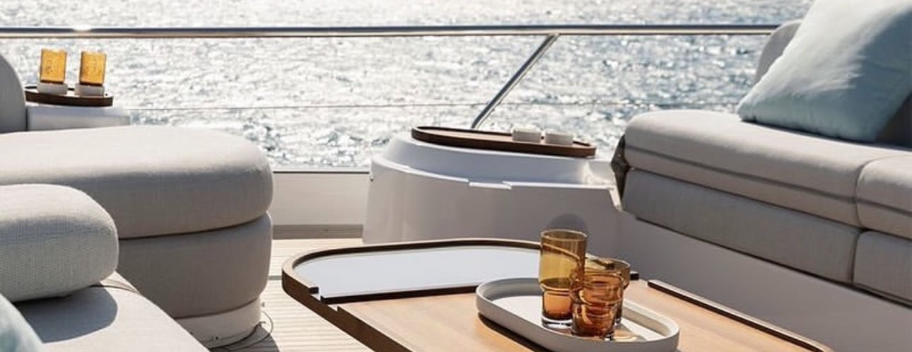 a couch and a table with drinks on it