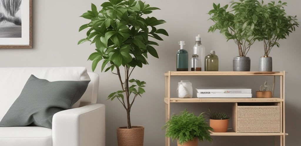 A friendly professional cleaning technician smiling while holding cleaning supplies in a bright, modern home.