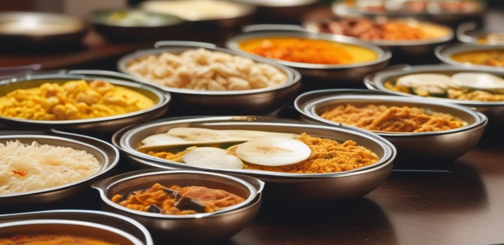 A warm, inviting photo of the Trupthi Catering Services team smiling and ready to assist at a festive event.