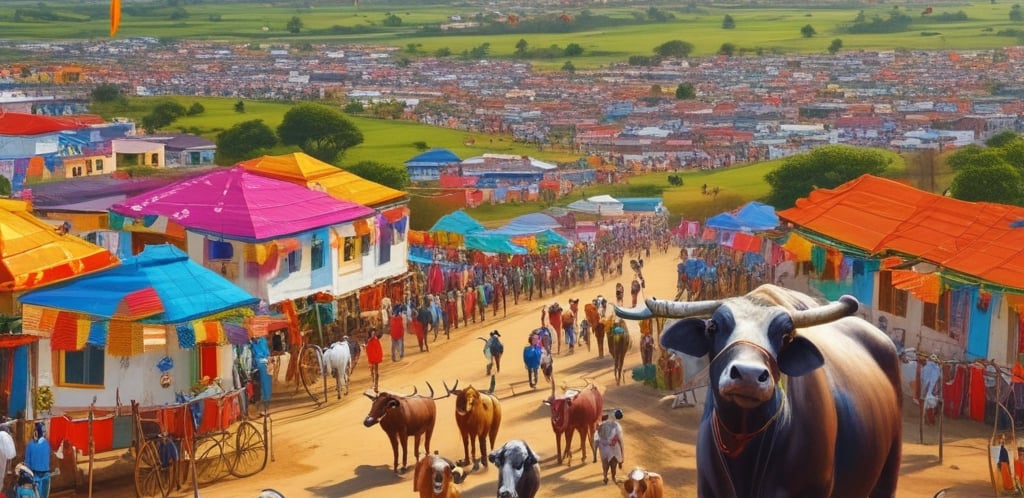 A colorful kite flying against a clear blue sky, symbolizing Sankranthi festival spirit.