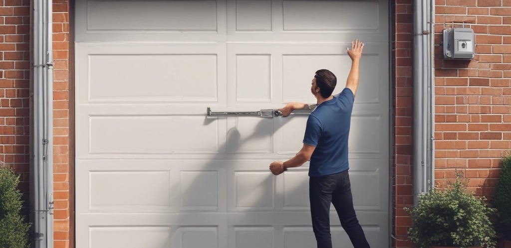 A friendly garage door technician smiling and ready to assist with a customer's garage door.