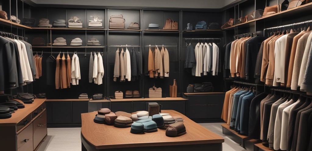 A modern workspace with a sleek desk, laptop, and stylish decor elements.