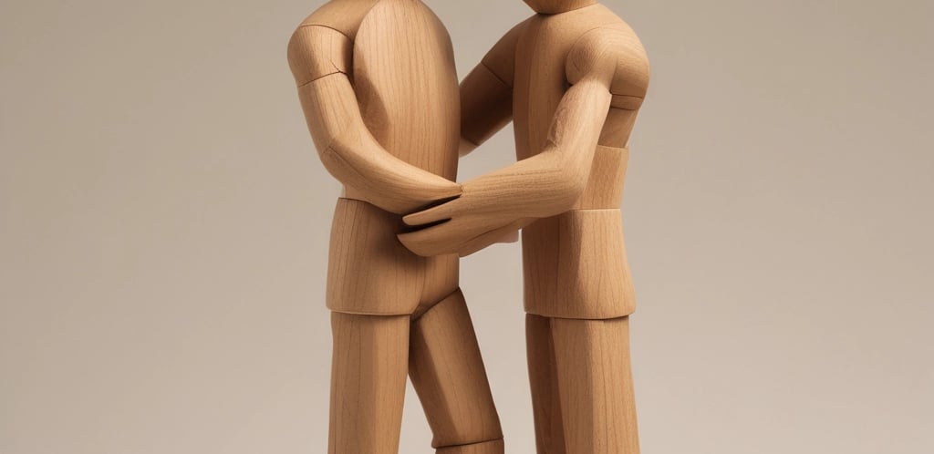 a black and white photo of a couple of statues