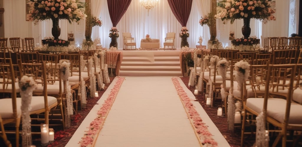 A welcoming image of a catering setup with elegant table arrangements.