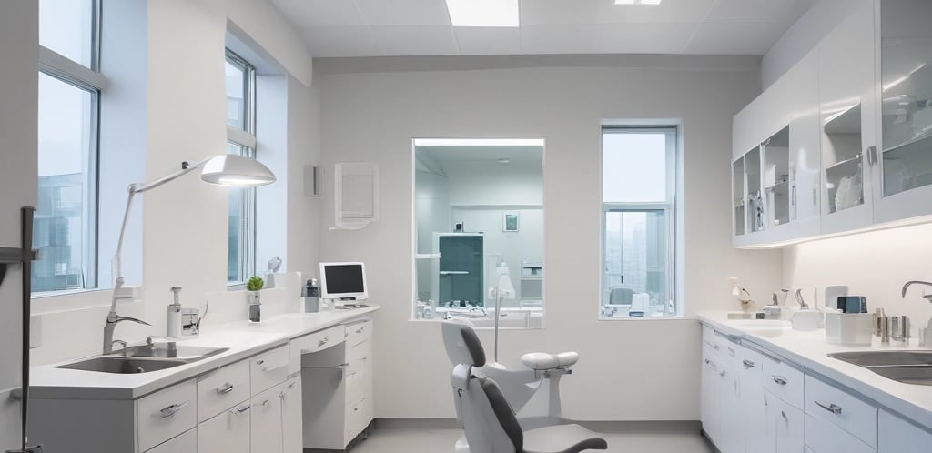 A modern dental laboratory with advanced equipment.