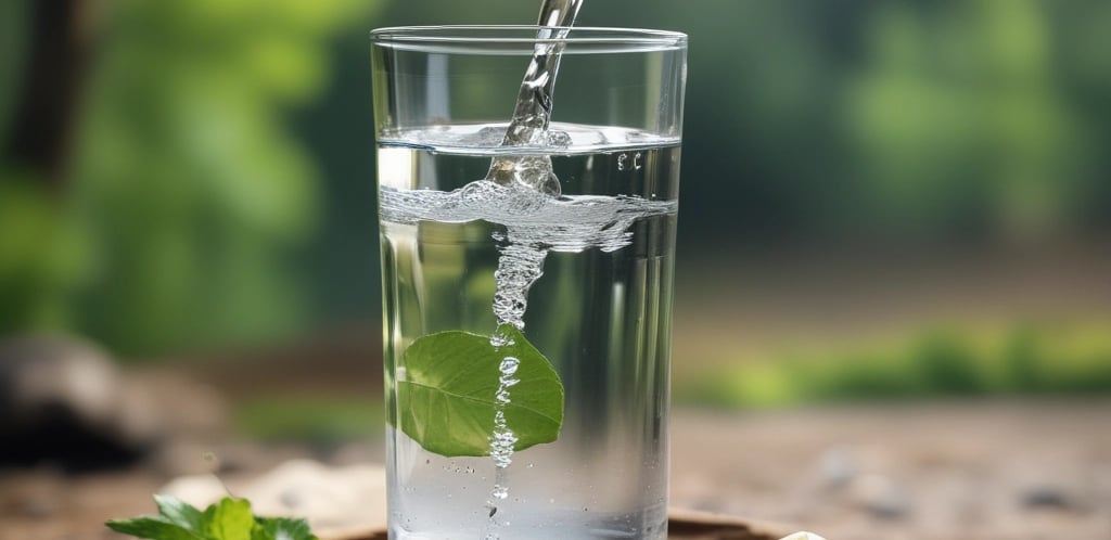 a glass of water with a lime slice and lime