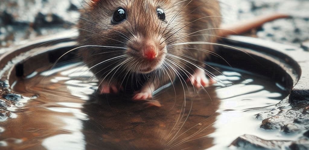 ratazana no esgoto