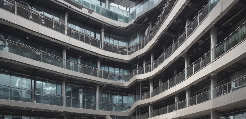 A modern office building representing smart building systems.