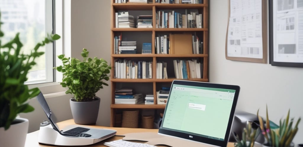 A warehouse with tall, orange metal shelving units filled with pallets wrapped in plastic. The floor is concrete, and overhead industrial lighting illuminates the space. The shelving reaches up to the ceiling, maximizing storage capacity with numerous boxes and items stacked neatly.