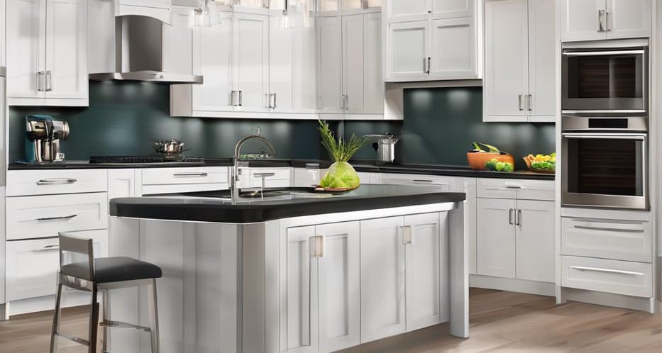 Classic white Shaker kitchen with island