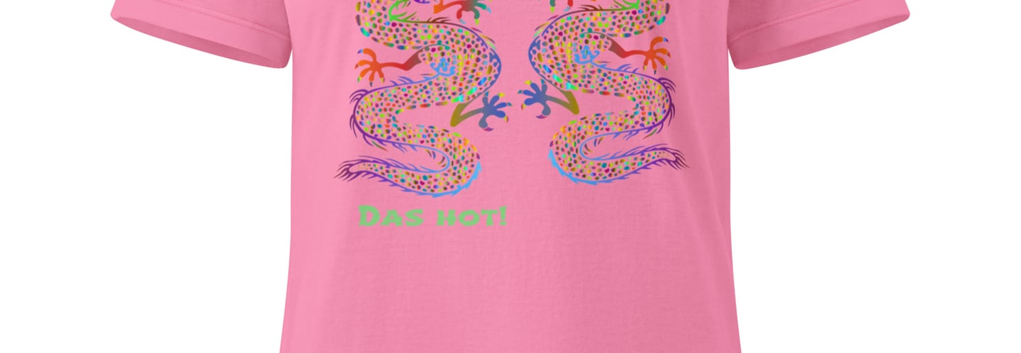 Pick Das Hot shirt with 2 Dragons multi color ghost front view