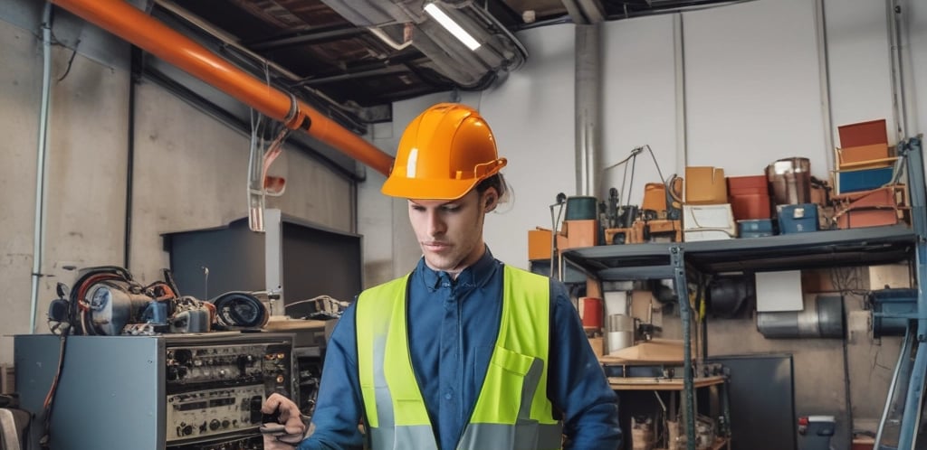 man sitting in front of control panel