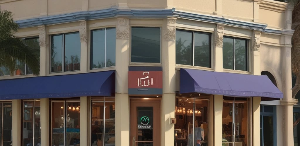 A friendly local storefront in Charlotte County with a welcoming entrance and sunny Florida sky.