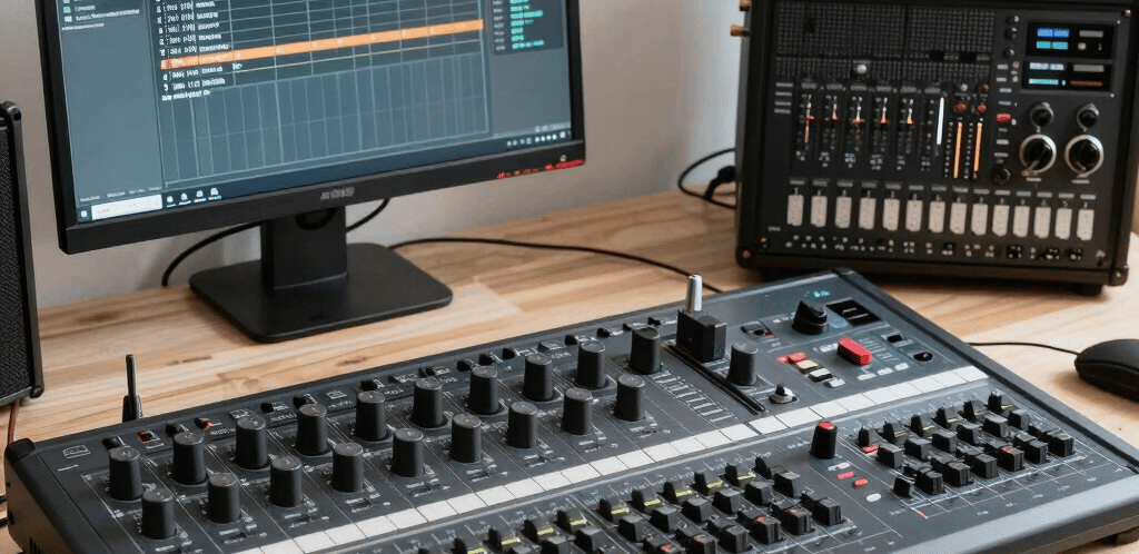 A warm, inviting photo of the school's front entrance with colorful student artwork displayed.