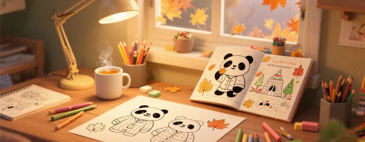 Calm & Cozy™ Coloring Book Panda Banner 2
