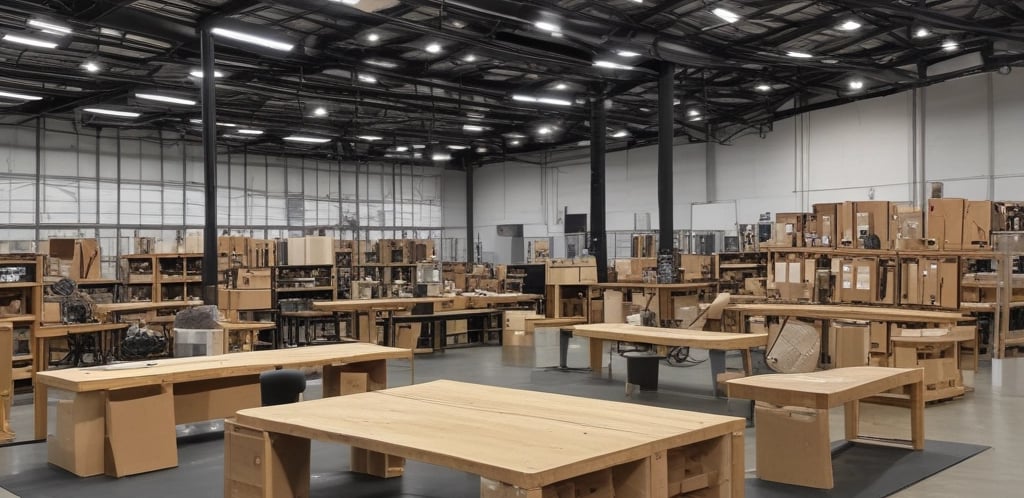 A friendly customer service representative wearing a headset, ready to assist with warehouse and event equipment inquiries.