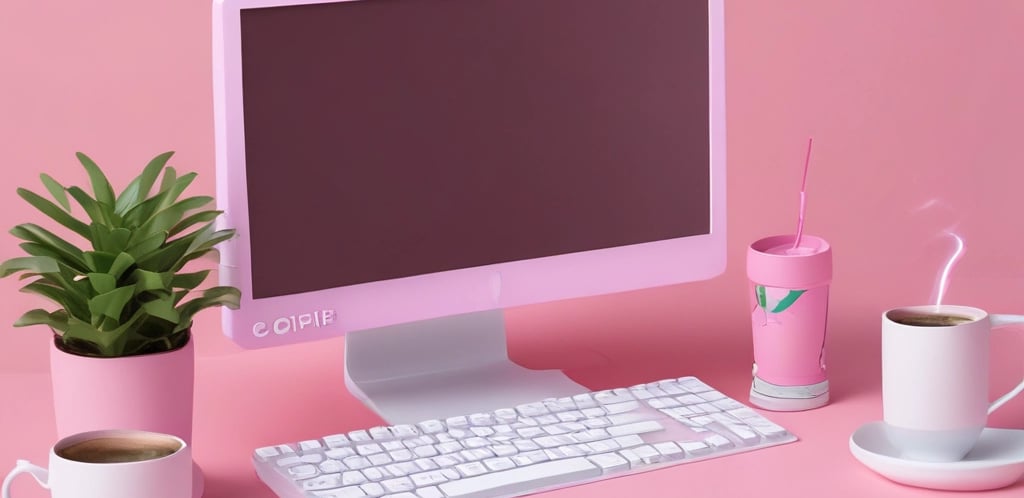 A cozy workspace with a laptop, coffee cup, and notes, symbolizing digital communication.