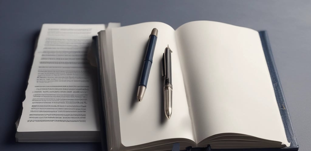 A professional workspace with a laptop, legal books, and a cup of coffee on a dark wooden desk.