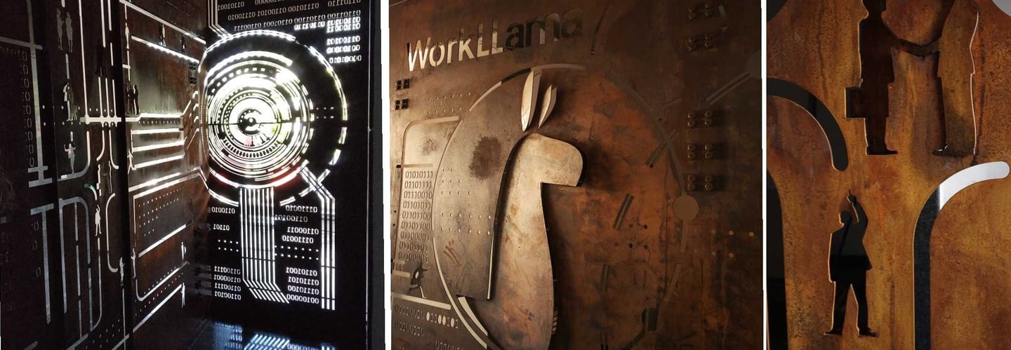 Company Branding in metal installation