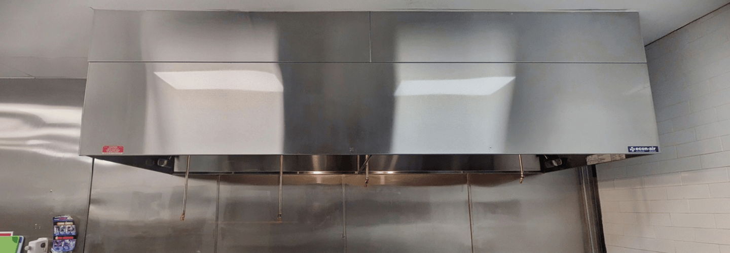 a cleaned commercial kitchen hood