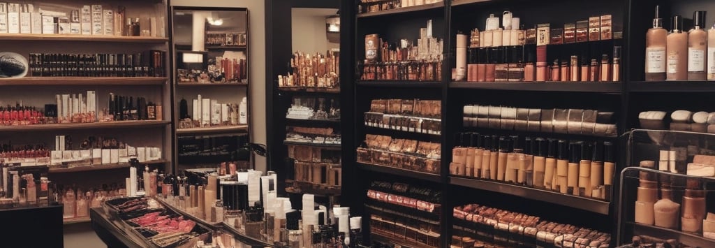 A small local store situated in a brick building with a striped blue and white awning. The storefront displays various items in the window. An old-fashioned telephone booth stands to the left, painted green. Several chairs and miscellaneous objects like traffic cones and cleaning supplies are placed outside.