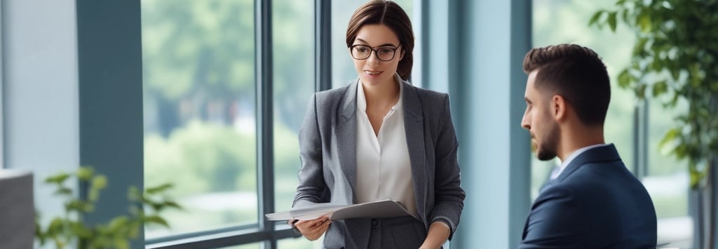 A team collaborating around a laptop, discussing AI-driven call technology.