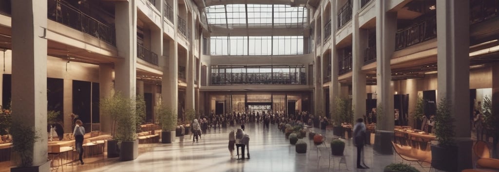A vibrant crowd enjoying an outdoor event under string lights at dusk.