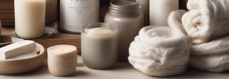 A collection of home care products and decor