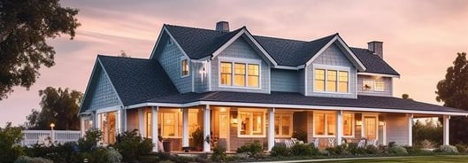 Large house in San Antonio sunset