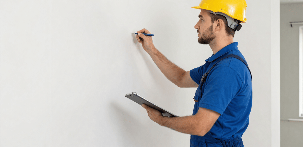 Technician installing electrical wiring in a modern Aberdeen home with safety gear.