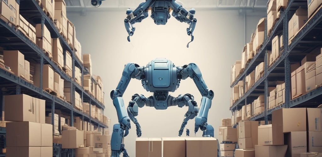 A confident business leader analyzing data on a digital dashboard with AI graphics in the background.