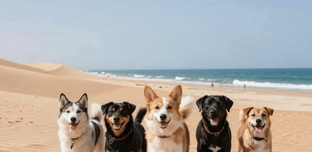 A cheerful local pet store owner smiling while holding a playful dog in a welcoming Caldera shop.