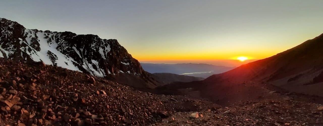 amazing sunset at the Andes frontal range in Mendoza