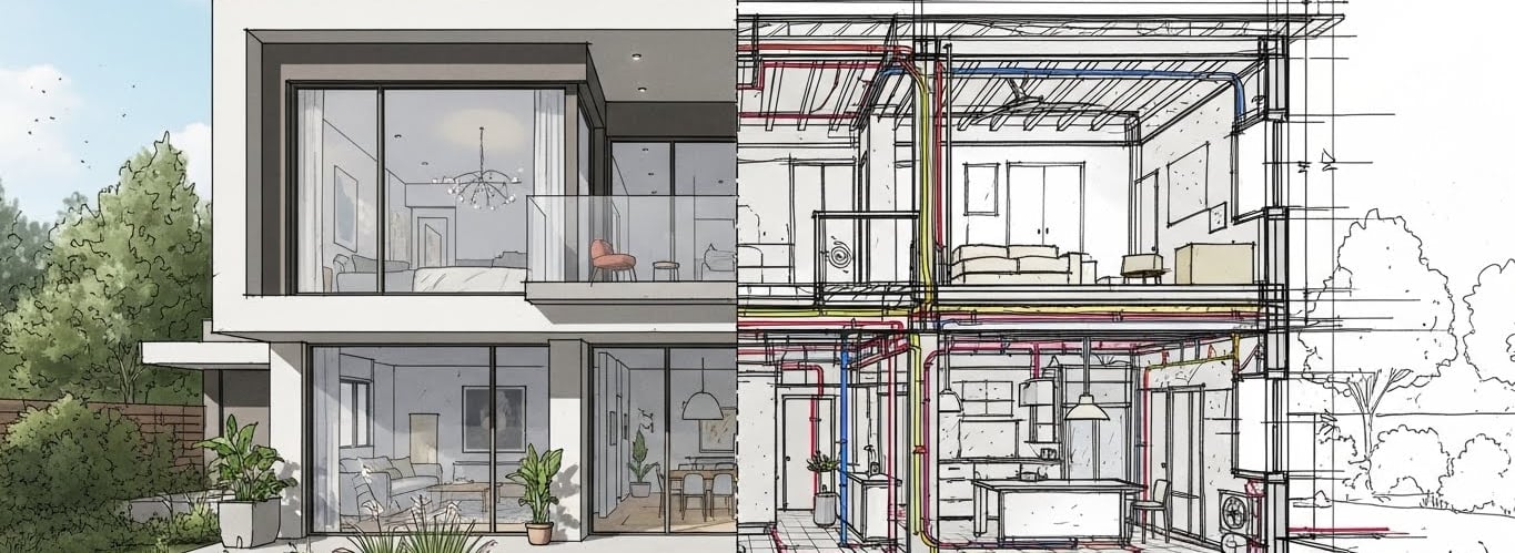 Compatibilização de projetos entre arquitetura, estrutura e instalações