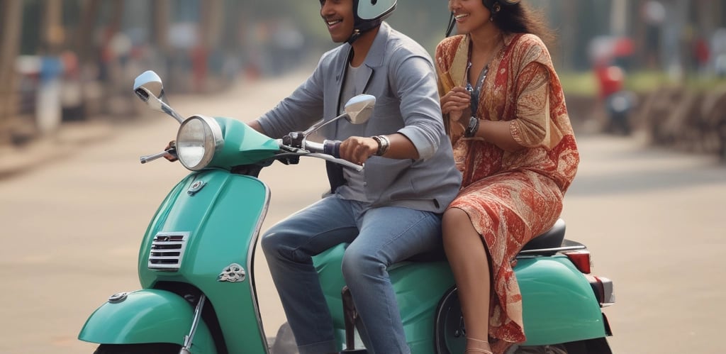 A couple enjoying bike rentals in Vizag