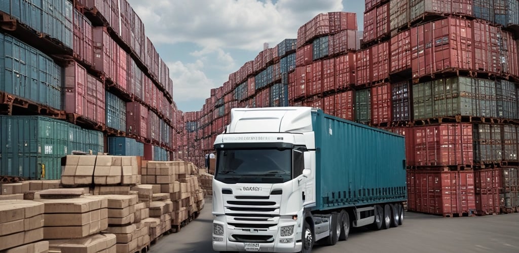 Photo of neatly packed goods ready for international shipment, showcasing careful handling and packaging.