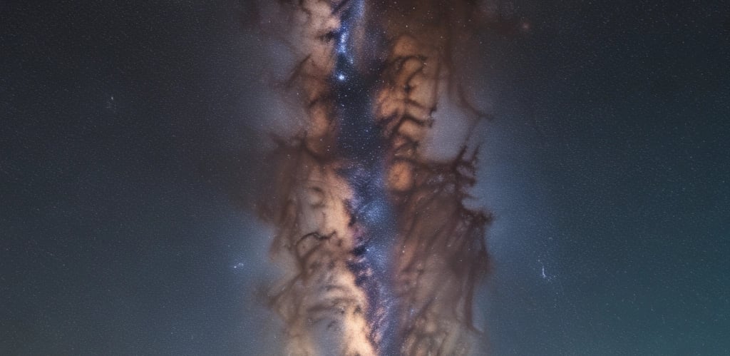 A close-up view of reflective surfaces displaying blurred text with words related to cognitive processes such as create, integrate, and discern. The text is predominantly white and appears on a dark background, creating a high contrast. The reflective surfaces create a distorted and layered effect, adding depth to the image.