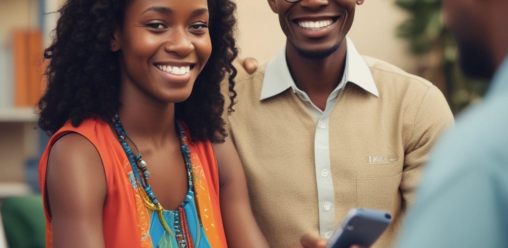 A group of diverse individuals collaborating around digital devices, symbolizing financial connectivity.