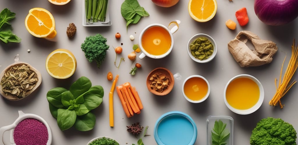 A vibrant image depicting a healthy lifestyle with fitness activities and nutritious foods.