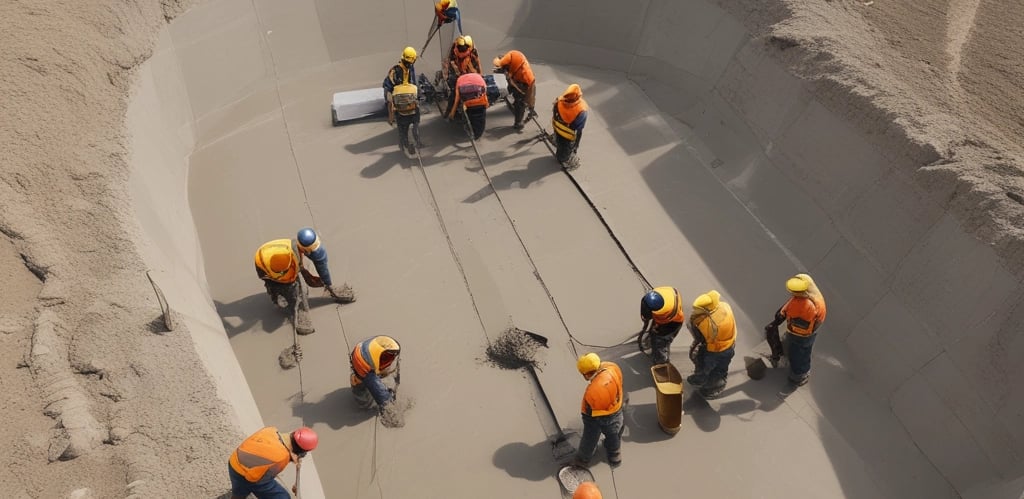A stunning landscape project showcasing custom concrete work in a residential setting.